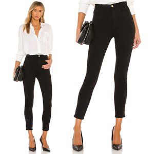 Frame Ali High Rise Cigarette Skinny Jeans Stretch Cotton Denim Noir Black